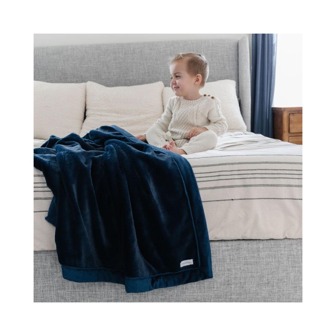Navy Lush Toddler Blanket