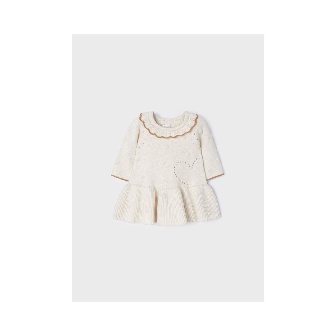 Cream Vigo Knit Baby Dress