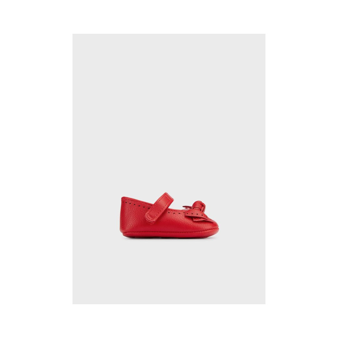 Red Newborn Shoe with Bow