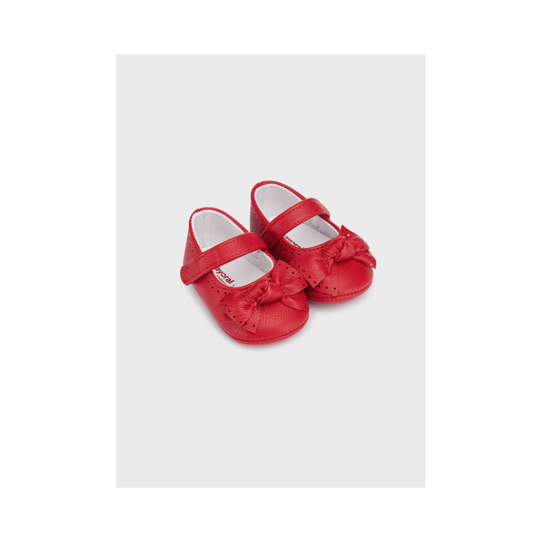 Red Newborn Shoe with Bow