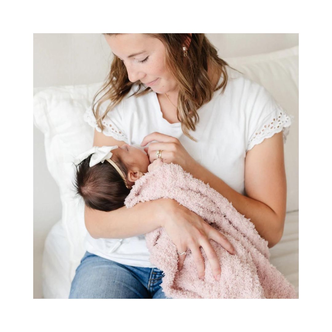 Rose Dust Ribbed Bamboni Receiving Blanket