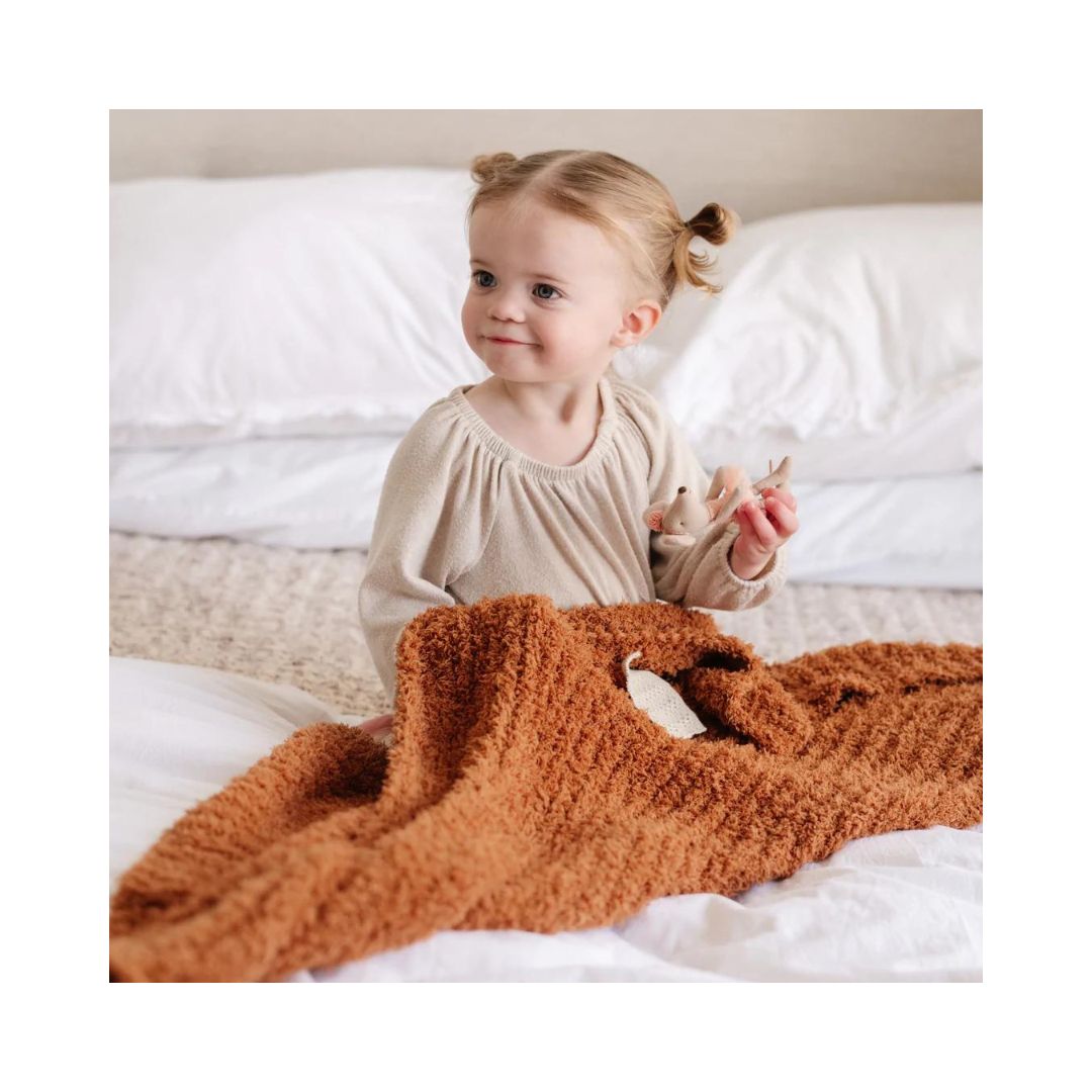 Ginger Ribbed Bamboni Receiving Blanket