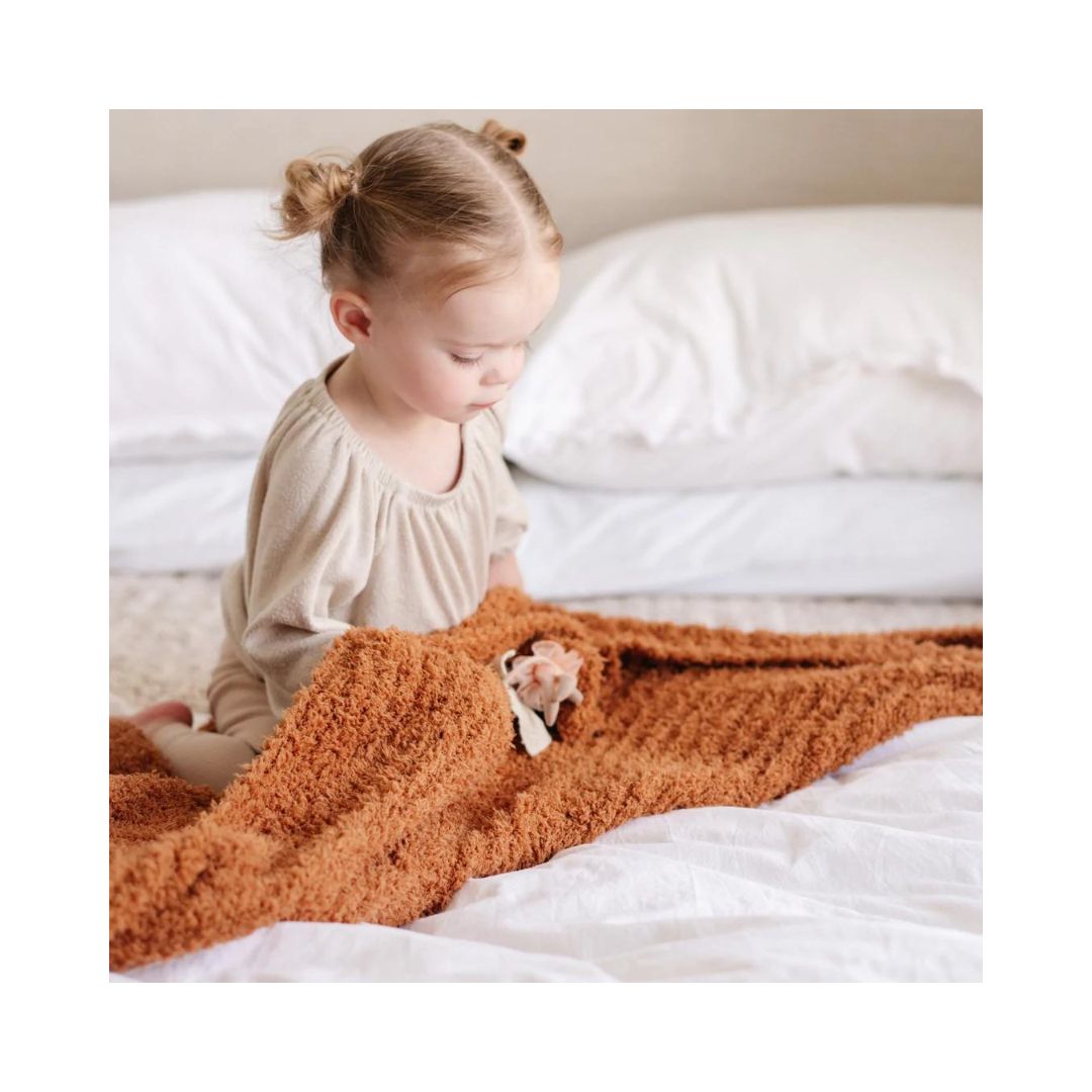 Ginger Ribbed Bamboni Receiving Blanket