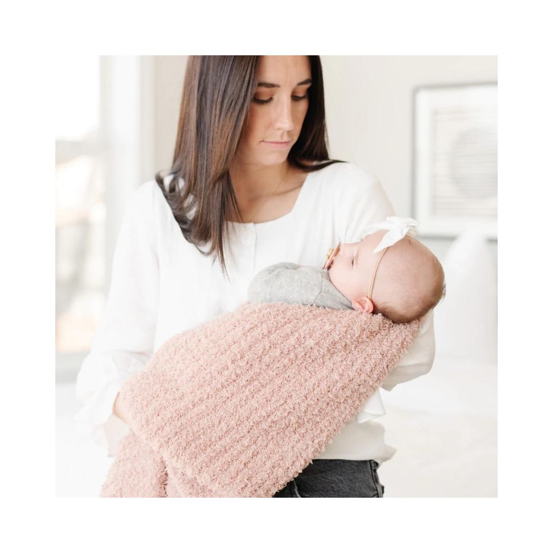 Cameo Pink Ribbed Bamboni Receiving Blanket