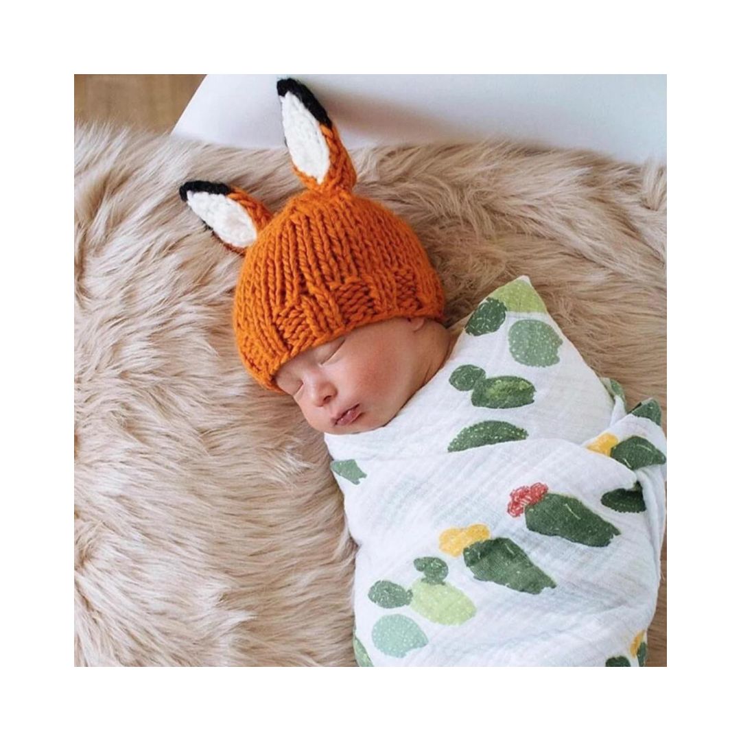 Orange Rusty Fox Knit Beanie