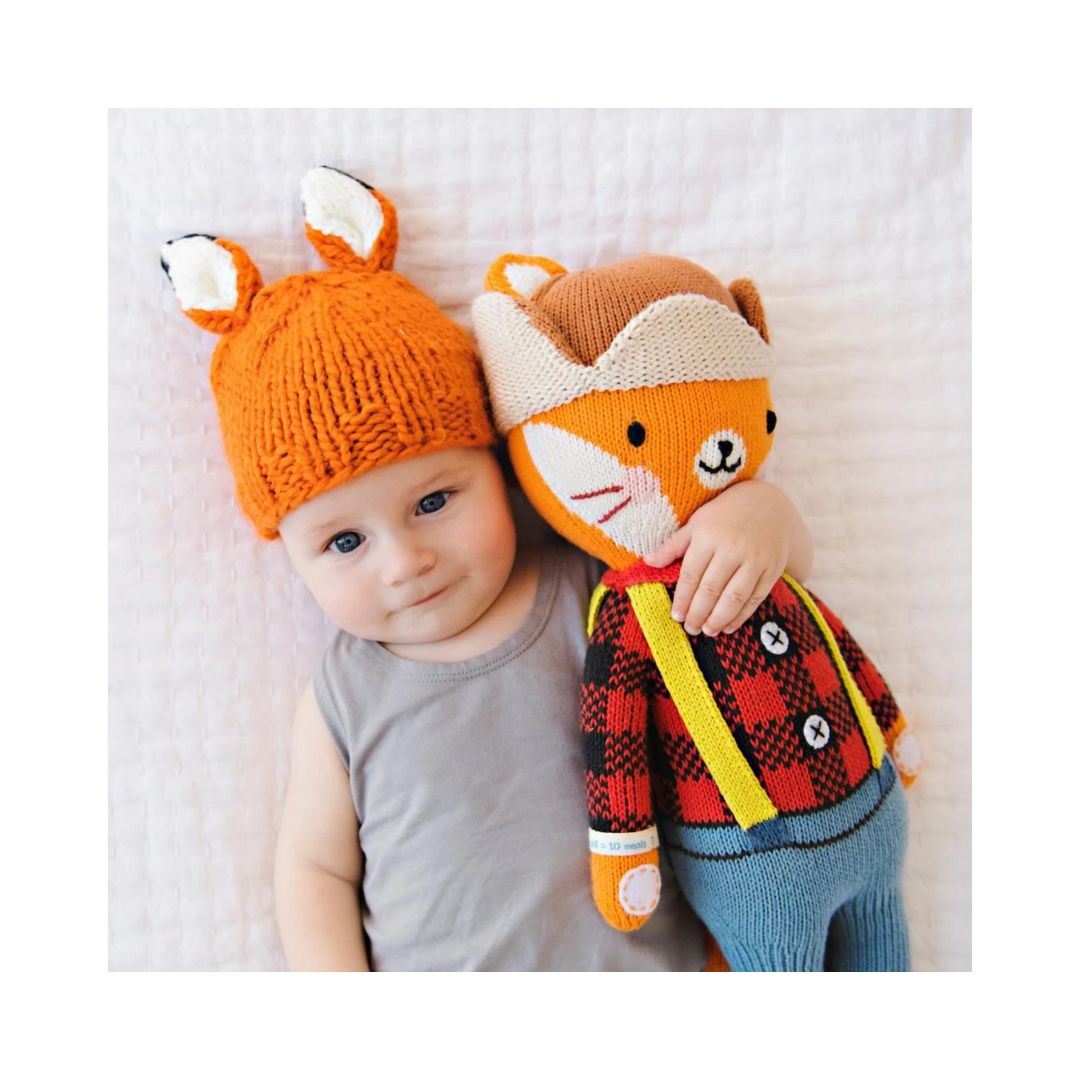 Orange Rusty Fox Knit Beanie