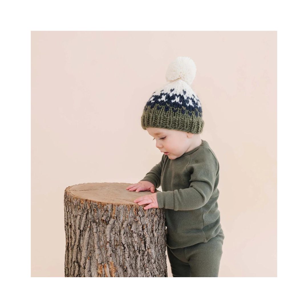 Olive Nell Stripe Knit Beanie