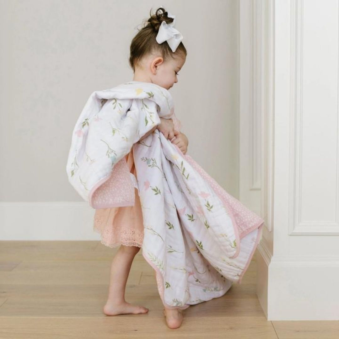 Floral Fields Cotton Muslin 4-Layer Quilt