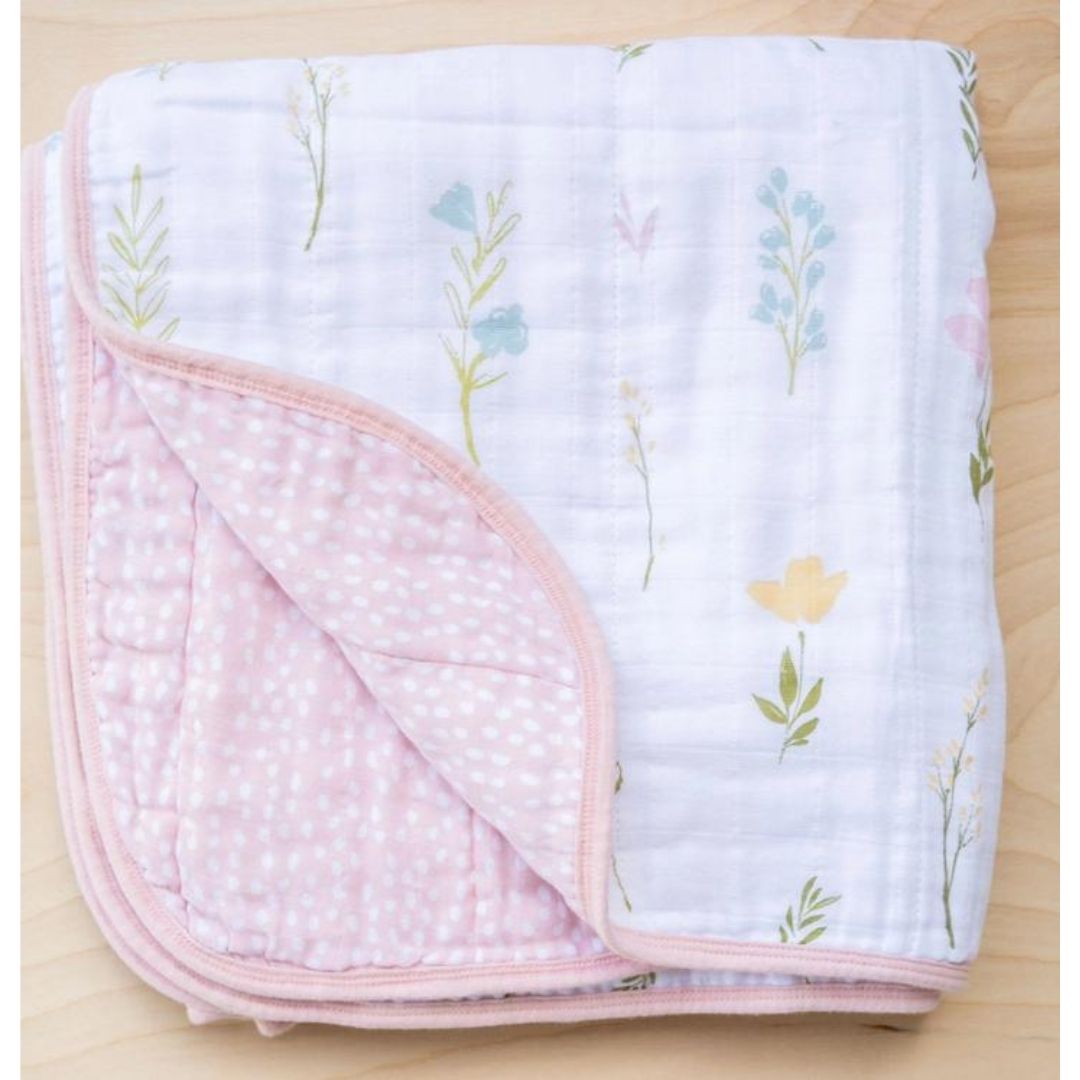 Floral Fields Cotton Muslin 4-Layer Quilt