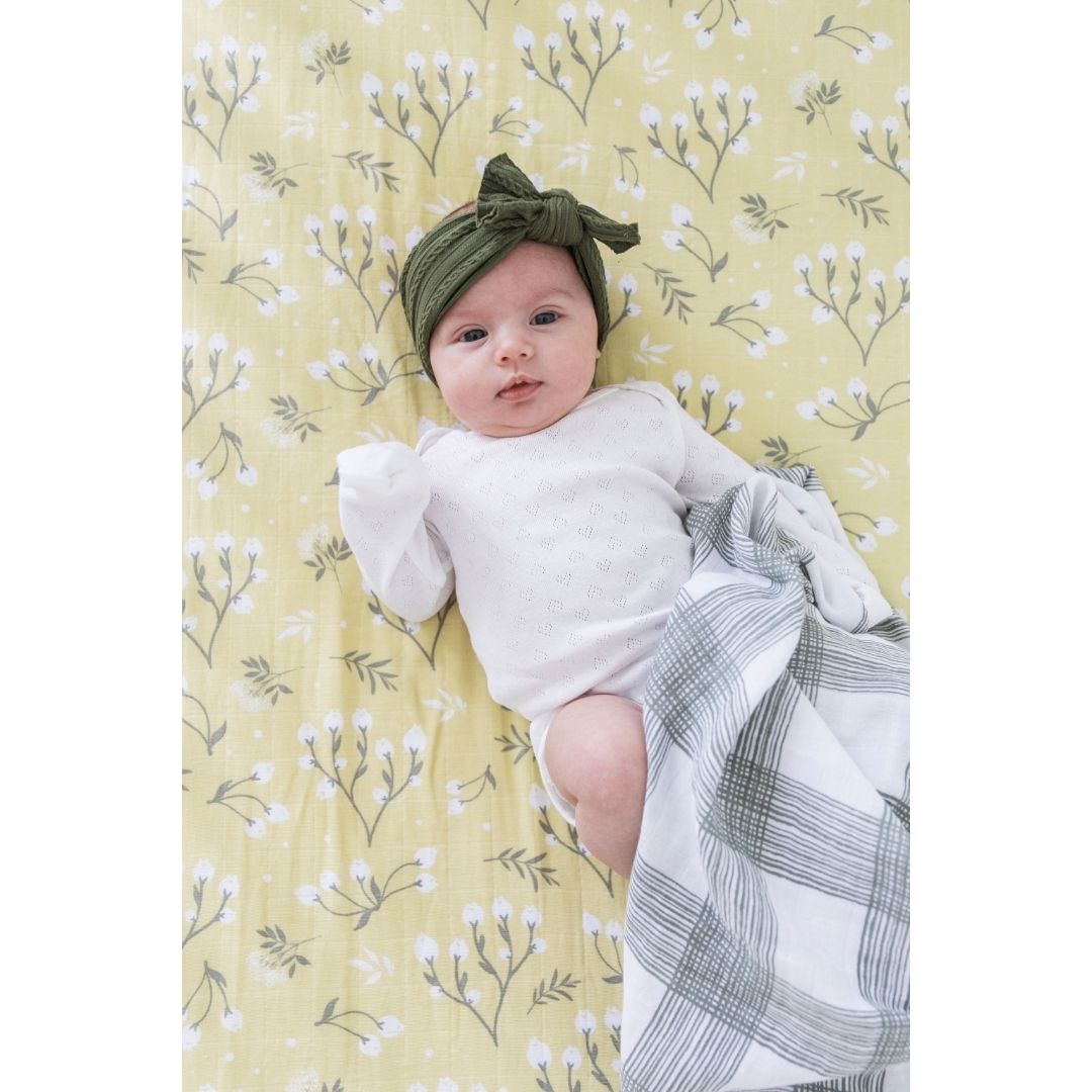 Yellow Bud Cotton Muslin 2-pack Swaddles
