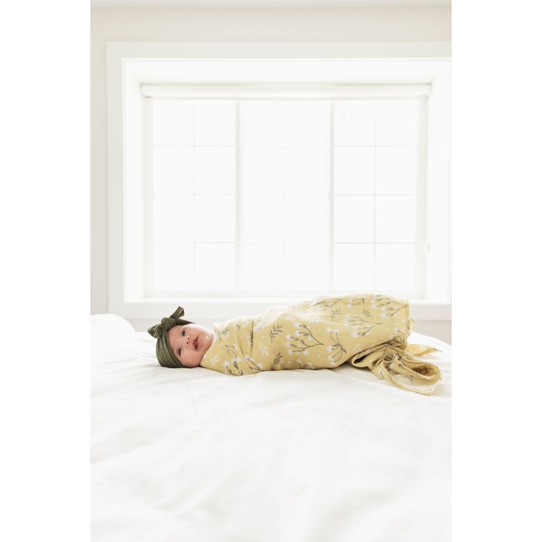 Yellow Bud Cotton Muslin 2-pack Swaddles